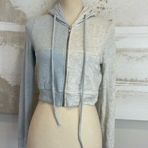 Ruby & Jenna Color Block Hooded Full zip crop size small